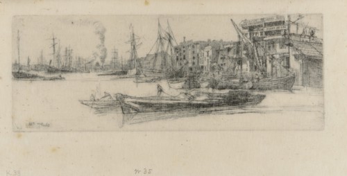 Thames Warehouses, 1859. Creator: James Abbott McNeill Whistler.