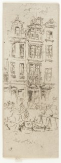 Flower Market, Brussels, 1887. Creator: James Abbott McNeill Whistler.