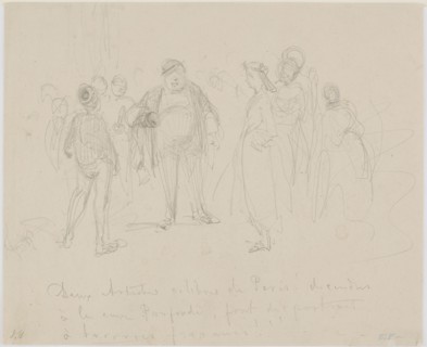Deux Artistes Célèbres de Paris, 1858. Creator: James Abbott McNeill Whistler.