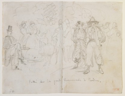 Entré sur la Grande Promenade à Baden, 1858. Creator: James Abbott McNeill Whistler.