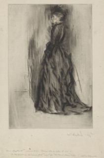 The Velvet Dress (Mrs. Leyland), 1873-1874. Creator: James Abbott McNeill Whistler.