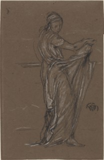 Draped Female Figure, 1870-1873. Creator: James Abbott McNeill Whistler.