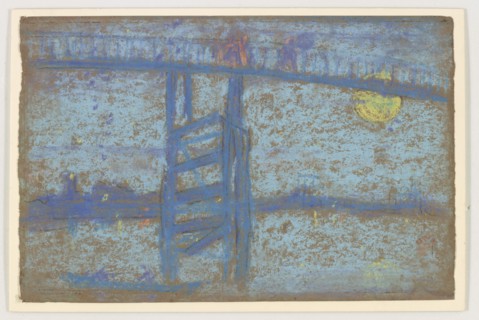Nocturne: Battersea Bridge, 1872-1873. Creator: James Abbott McNeill Whistler.
