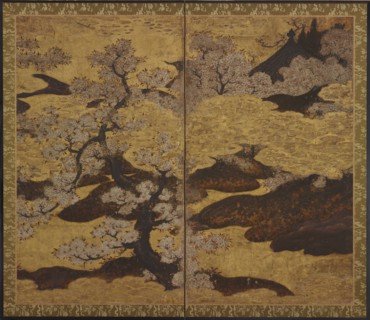Blossoming cherry trees, Edo period, ca.1580-1635. Creator: Kano Sanraku.