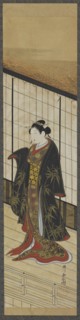 Woman standing on a second-story balcony, Edo period, mid-18th century. Creator: Katsukawa Shunsui.