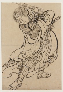 A Warrior, late 18th-early 19th century. Creator: Hokusai.