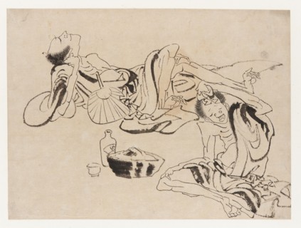 Summer sake sippers, late 18th-early 19th century. Creator: Hokusai.