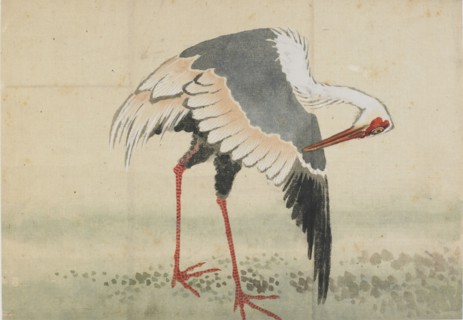 Crane, Edo period, late 18th-early 19th century. Creator: Hokusai.
