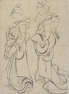 Two women, late 18th-early 19th century. Creator: Hokusai.