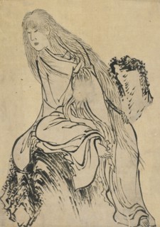 Hermit resting on a rock, late 18th-early 19th century. Creator: Hokusai.