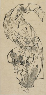Male dancer, Manzai, late 18th-early 19th century. Creator: Hokusai.