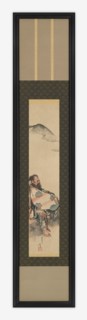 Poet Semimaru with His Lute in a Bag, Edo period, 1839. Creator: Hokusai.