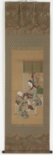 A girl sitting on a verandah, Edo period, (18th century?). Creator: Kawamata Tsuneyuki.