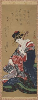 Shamisen Player, Edo period, late 18th-early 19th century. Creator: Kitagawa Utamaro II.