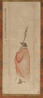 Standing man in a red coat, Qing dynasty, (18th century ?). Creator: Luo Ping.