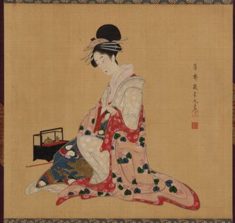 Oiran, Edo period, early-mid 19th century. Creator: Numata Gessai.