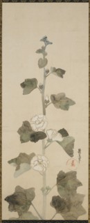 White hollyhocks, Edo period, late 17th-early 18th century. Creator: Ogata Korin.