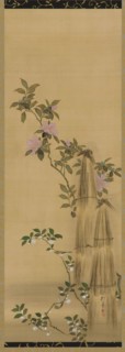 Pink and white flowers and straw coverings, Edo period, 1761-1828. Creator: Sakai Hoitsu.
