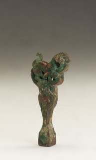 Qin tuning key (qin zhenyao) with tiger and snake, Eastern Zhou dynasty, 5th century BCE. Creator: Unknown.