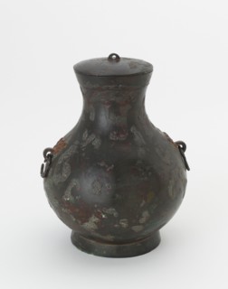 Lidded ritual container (hu) with painted decoration, Han dynasty, 206 BCE-220 CE. Creator: Unknown.
