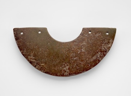 Arc-shaped pendant (huang ?), made from a disk (bi ?), Late Neolithic period, c3000-c1700 BCE. Creator: Unknown.