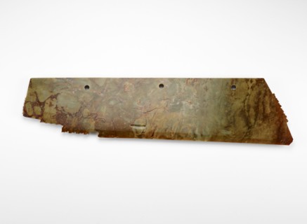 Harvesting knife (hu ?) with mask and felines, fragment, Late Neolithic period, ca. 2000-1700 BCE. Creator: Unknown.