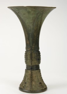 Ritual wine cup (gu) with taotie and dragons, Late Shang dynasty, ca. 12th-11th century BCE. Creator: Unknown.
