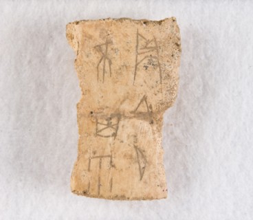 Inscribed bone fragment ("oracle bone"), Late Shang dynasty, ca. 1300-1050 BCE. Creator: Unknown.