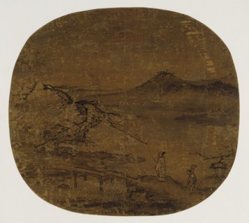 Fan mounted as an album leaf, Ming dynasty, 1368-1644. Creator: Unknown.