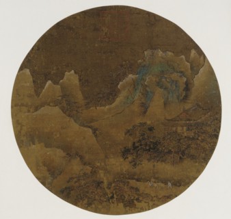 Mountain landscape: crags, temple and pines, Ming dynasty, 1368-1644. Creator: Unknown.