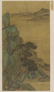 Landscape: a mountainside, a wide stream and distant hills, Ming dynasty, 1368-1644. Creator: Unknown.