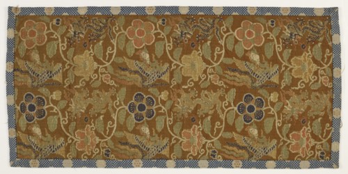 Panel with dragons, pearls, phoenixes, and floral patterns, Ming dynasty, 1573-1620. Creator: Unknown.