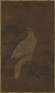 A White eagle on a pine branch, Ming or Qing dynasty, (17th century?). Creator: Unknown.