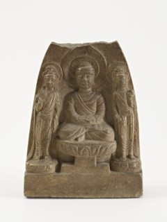 Seated Buddha with two bodhisattvas, Period of Division, 557-581. Creator: Unknown.