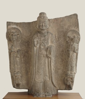 The Buddha Gautama Sakyamni (Shih-chia) and attendant divinities, Period of Division, 534 CE. Creator: Unknown.