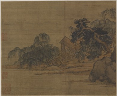 Pavilion on a wooded promontory, Possibly Ming dynasty, 1368-1644. Creator: Unknown.