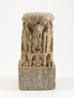 Bodhisattvas with lions and figures, Possibly Sui dynasty, possibly 581-618. Creator: Unknown.