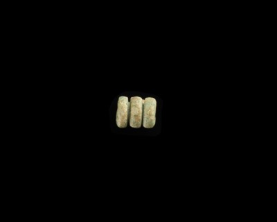 Bead, triple, New Kingdom, 1550-1196 BCE. Creator: Unknown.