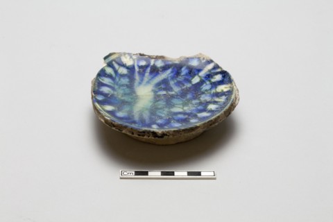 Fragmentary base of a bowl with image of running rabbit, late 13th century. Creator: Unknown.