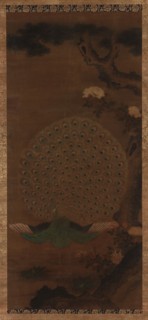 Peacock, peonies and pine, Edo period, 1615-1868. Creator: Unknown.