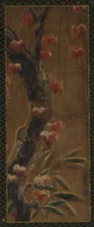 Tree, autumn vine and snow, Edo period, 1615-1868. Creator: Unknown.