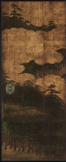 Pine trees, water and clouds, Edo period, 17th century. Creator: Unknown.