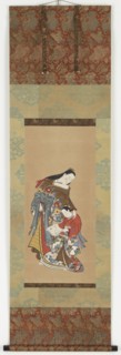Yujo and her understudy (kamuro), Edo period, 18th-19th century. Creator: Unknown.