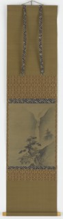 Pine trees and waterfall, Edo period, 1615-1868. Creator: Unknown.