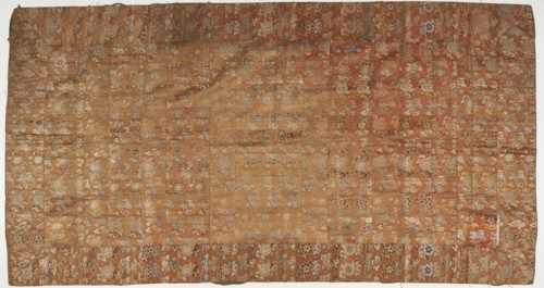 Brocade, silk. A Buddhist monk's robe, patched. Kesa, Edo period, 1615-1868. Creator: Unknown.