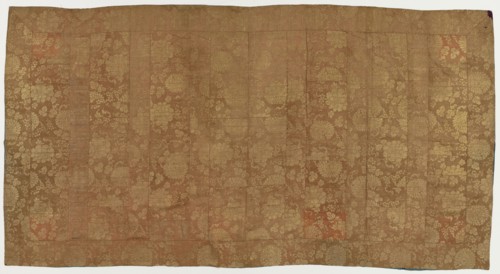 Brocade, silk. A Buddhist monk's robe, patched: Kesa, Edo period, 1615-1868. Creator: Unknown.