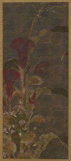 Coxcombs, maize and morning-glories, Momoyama period, 1568-1615. Creator: Unknown.