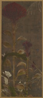 Coxcombs, maize and morning-glories, Momoyama period, 1568-1615. Creator: Unknown.