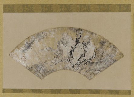 Sakyamuni, Confucius and Lao-tzu under a pine, Muromachi period, 1392-1568. Creator: Unknown.