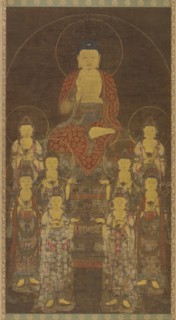 Buddha Amitabha (Amita) and the Eight Great Bodhisattvas, Late Goryeo period,mid-late 14th cent. Creator: Unknown.